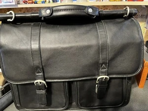 AKTENTASCHE Kenneth Kole Doppelschnalle Ultra Glattleder NEU NEW NEU - Bild 1 von 7