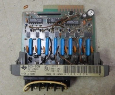 Texas Instruments PLC Card 305-20N 30520N Input Module 85-128VAC 50/60Hz Used - Image 1 of 4