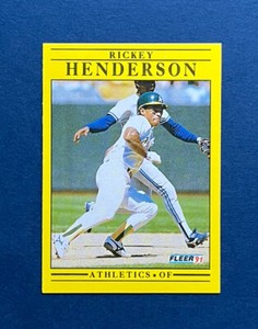 1991 Fleer Rickey Henderson #10 Oakland Athletics 