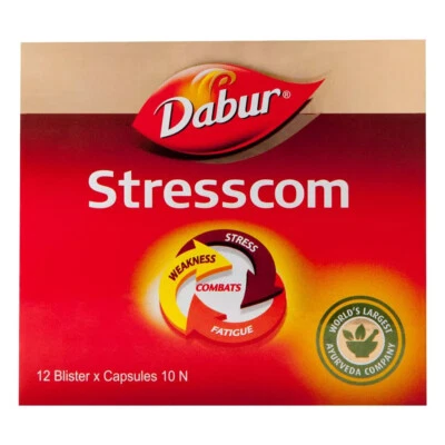 Dabur Stresscom Ashwagandha per stress fisico e mentale (120 capsule) SPEDIZIONE GRATUITA