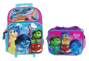 Disney Inside Out 16" Large Roller Backpack Insulated Lunch Bag 2pc Set - Picture 1 of 7