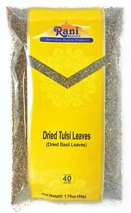 Rani Dried Tulsi (Indian Basil, Holy Basil) Leaves 1.75oz (50g) - Picture 1 of 3