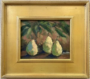 Anne Walker Original Oil on Canvas Painting Still Life D’Anjou Pears - Picture 1 of 6