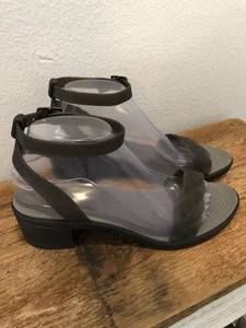 Crocs Isabella Dual Comfort Blockabsatz Sandalen grau geflochtene Riemen Damengröße 8 - Bild 1 von 10