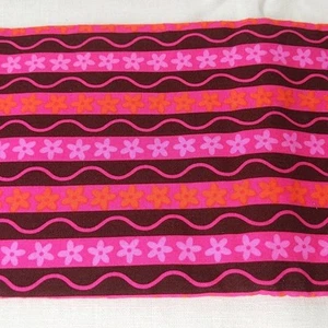 Mod Floral Squiggly Stripe Brown & Pink, Fabric, Patty Young Playdate 1/2y OOP - Picture 1 of 9