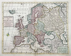 Europa Europe continent Kontinent carte Map Karte Tirion 1733 - Bild 1 von 1