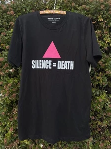 NWT Silence = Death AIDS Awareness Shirt Sz M WeHo Tee Co Made in USA LGBTQ+ - Picture 1 of 5