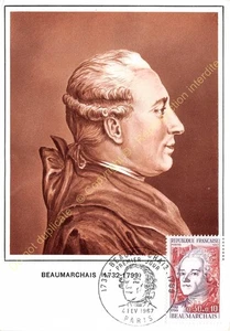 Karte Maximum FDC Frankreich Beaumarchais 1967, Paris - Bild 1 von 2