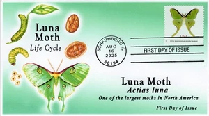 25-302, 2025, Luna Motte, Ersttagsbriefbrief, Standardstempel, Schaumburg IL - Bild 1 von 1