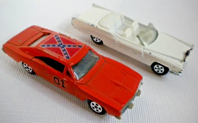 批量 2 件 复古 1981 年 Dukes of Hazzard ERTL Lee & Boss Hogg 凯迪拉克汽车 — 第 1/4 张图片