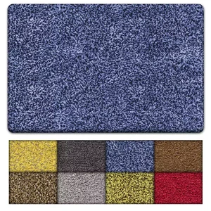 Solid Front Doormat, Super Absorbent. 24 in X 36 in (Blue) - Bild 1 von 12