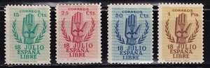 España 1938 - Estado Español - Edifil  851/854 - Serie completa - MNG - Picture 1 of 2