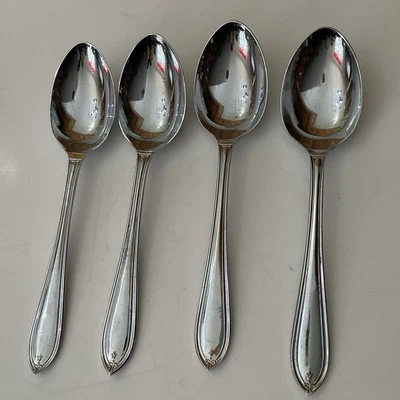 De colección 4 X Cromo Cromo Plato Deco Flor D Lys 13 cm Cucharaditas Cucharas Cubiertos Foto 1 de 4