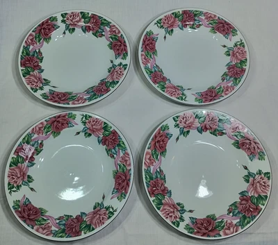 Set of 4 Tabletops Unlimited Rose Garden Soup Salad Bowl - See Description - Image 1 of 4