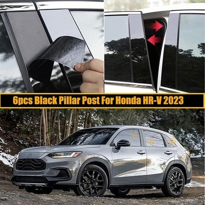 For Honda HR-V 2023-2025 Pillar Posts Door Piano Black Trim Decal Cover Kit - Imagem 1 de 4