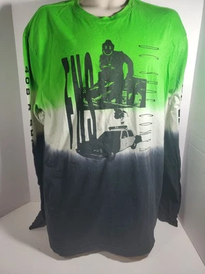 DC Shoes Hip Hop Cop Car Green Striped Long Sleeved T-shirt Size XL - Image 1 of 4