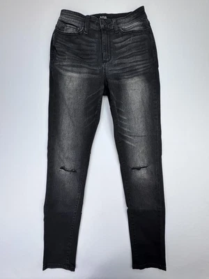 A.N.A A New Approach Jegging Jeans Womens 6 Black Gray Distressed Skinny Stretch - Image 1 of 4