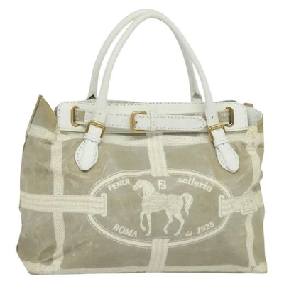 FENDI Celeria Tote Bag Coated Canvas Beige Gold Auth BA3471 - Image 1 of 4