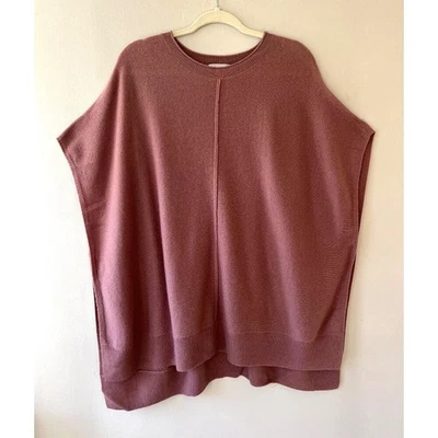 Nordstrom один размер ребро шерсти кашемир лиловый пончо пуловер мягкий свитер прикрыть - Изображение 1 из 4