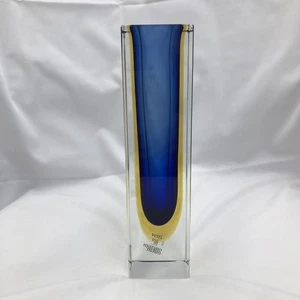 Buccellati Murano Glass Flower Vase, Vintage Venetian Blue, 8" tall - Picture 1 of 15