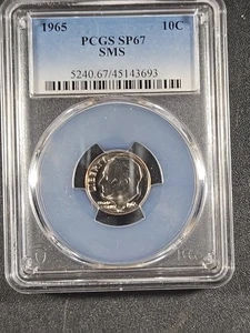 1965 U.S. Roosevelt Dime - Special Mint Set coin SMS - SP67 (PCGS) stk#3693 - Picture 1 of 6