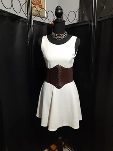 Nuevo con etiquetas Corsé Marrón Atar Prarie Campesino Coqueta Cottage Core Grunge Para Mujer L - Imagen 1 de 6