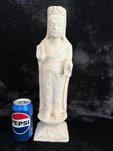Authentic Large Carved Marble Stone Quan Yin Buddha Statue 16" Tall #B from USA - Picture 1 of 9