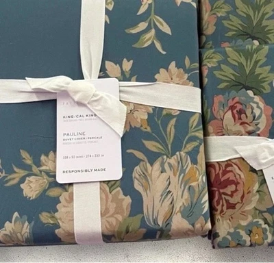NEW Pottery Barn PAULINE FLORAL PRINTED Duvet King Cali King & 3 Euro Shams - Image 1 of 4
