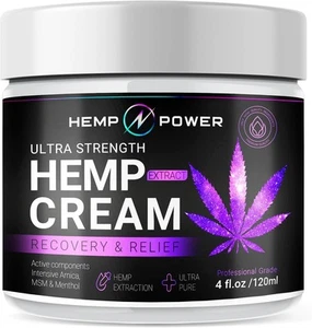 HEMP POWER Joint Muscle Relief Cream w Hemp Menthol MSM Arnica Support You 4OZ - Picture 1 of 6