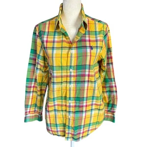 Ralph Lauren vintage yellow and green long sleeve button down collared shirt L - Picture 1 of 8