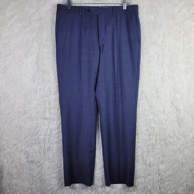 Pantalones de vestir flexibles Riviera by Jack Victor Traveler mezcla de lana para hombre 33R azul oficina Foto 1 de 4