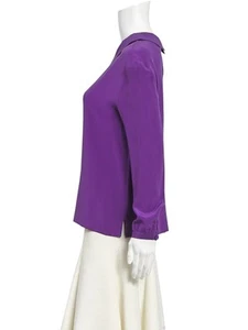 Excellent PRADA Long Sleeve Top for Women, Purple Silk, Size 38 - Picture 1 of 3