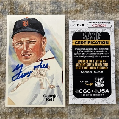 George Kell Detroit Tigers Signed Perez Steele HOF Postcard JSA Authenticated - Image 1 of 4