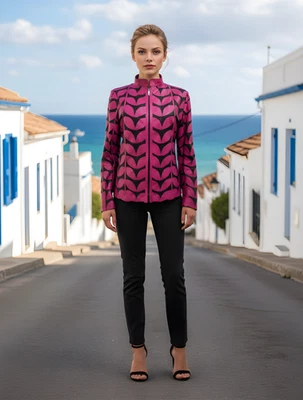 Chaqueta de cuero para mujer Chaqueta de cuero para mujer Chaqueta de cuero para mujer Todos los colores Foto 1 de 4