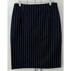 Lauren Ralph Lauren Black Straight Skirt with Pinstripes Size 10 NWOT - Picture 1 of 6
