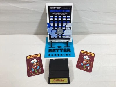 BurgerTime (1982 Yellow Label) complete w/ manual, cartridge, overlays - Image 1 of 4