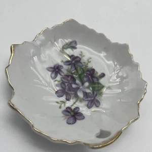 Vintage Mid-Century Rossetti "Spring Violets" Occupied Japan, Maple Leaf Plate - Picture 1 of 4