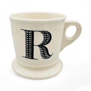 Anthropologie Monogram R Shaving Mug in White Mug with Black Text - Bild 1 von 7