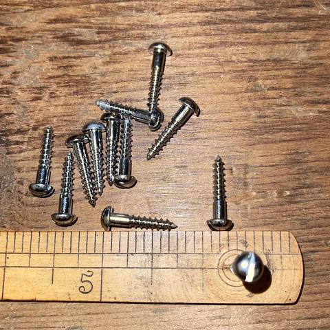 6 X 3/4” Slotted Round Head Wood Screws Chrome Cover