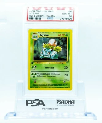 2000 WOTC POKEMON TCG ITALIAN IVYSAUR 1ST EDITION PSA 10 GEM MINT #30 *POP 10* - Image 1 of 2
