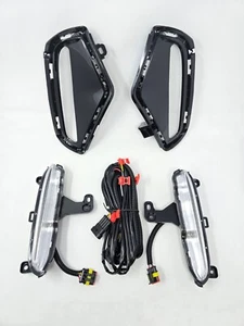 Built-in White Amber LED Fog Signal DRL Light Fit 2019-2024 Rav4 with Bezel Wire - Picture 1 of 14