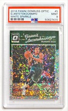 2016-17 Donruss Optic GIANNIS ANTETOKOUNMPO White Sparkle Prizm SSP PSA 9 Mint!