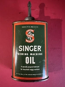 Vintage 3 oz Singer Sewing Machine Oil Tin Can Metal Lead Spout - Picture 1 of 6