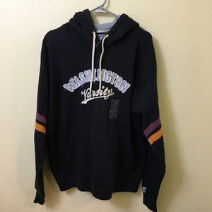 Chaqueta con Capucha del Estado de Washington para Hombres TALLA GRANDE NEGRA CORONA AMERICANA Universitaria - Imagen 1 de 9