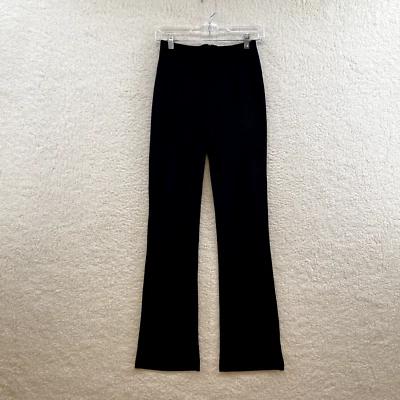 90s Y2K Vintage Pants 00 0 23 24 XS Black Faux Suede High Waisted Bootcut Flare - Image 1 of 4