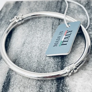 NWT Mia Fiore Made in Italy 925 Sterling Silver Plated Bronze Bangle Bracelet - Picture 1 of 16