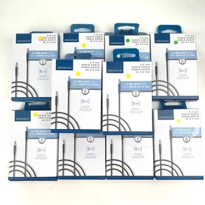 [PACK 10] Insignia 1,8 m (6 pi) 3,5 mm Câble Audio Stéréo Aux Mâle vers Mâle Cordon - Photo 1 sur 7