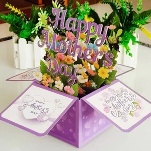 Creative Mother's Day Gift Greeting Card Flowers Pop Up Card Seasonal Decor - Picture 1 of 12