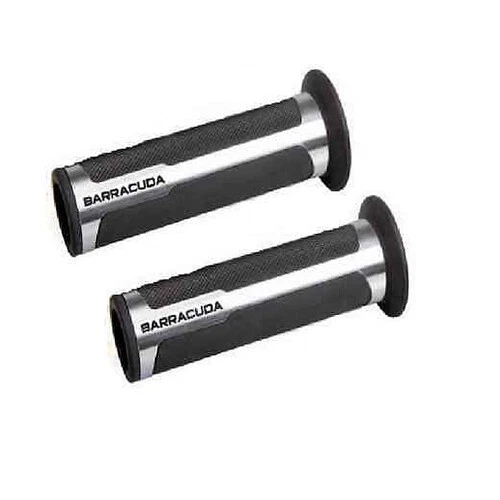 coppia manopole racing barracuda  argento N1026-A universali - Immagine 1 di 1