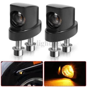 2X LED Motorcycle Turn Signal Mini Indicator Blinker Light Amber For Bobber Cafe - Bild 1 von 10